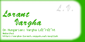 lorant vargha business card